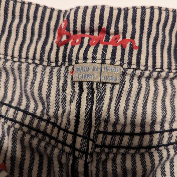 Boden navy blue white stripe nautical skirt size 8 - Picture 3 of 3